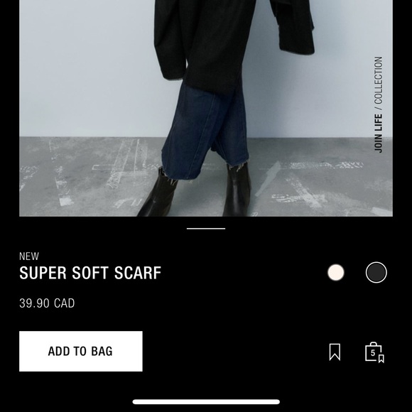 ZARA BNWT SUPER SOFT SCARF • BLACK - Picture 8 of 16